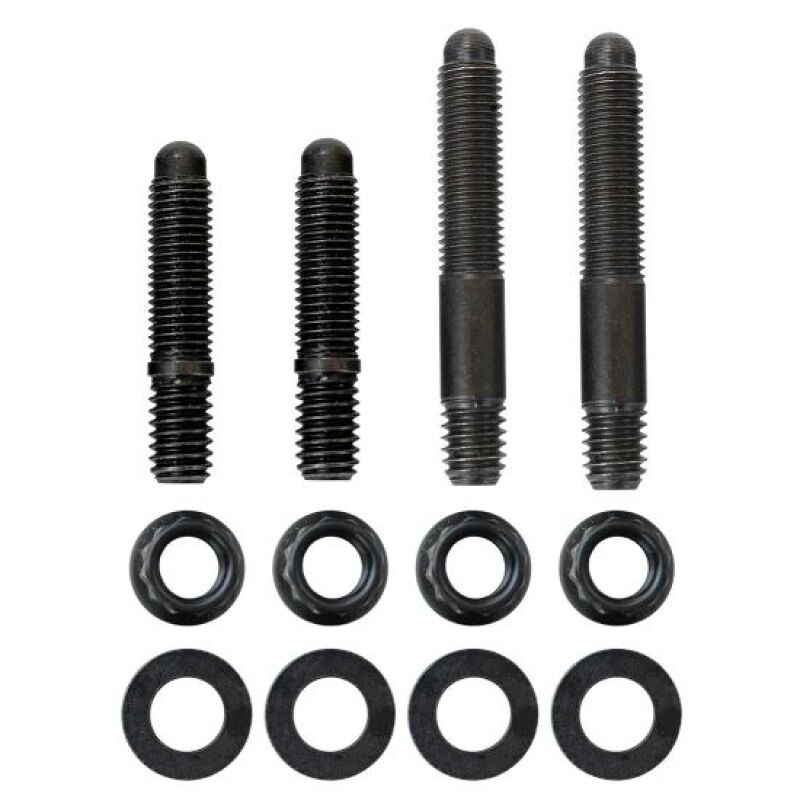 Moroso 2PC 5/16in-24 x 1.625in & 2 PC 5/16in-24 X 2.0in Long 12-Point Nuts Carb Stud Kit w/Bracket Fittings Moroso
