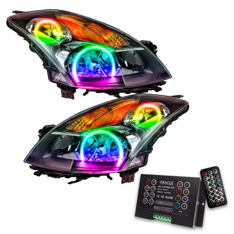Oracle 07-09 Nissan Altima Sedan SMD HL - Black - ColorSHIFT w/ 2.0 Controller Headlights ORACLE Lighting