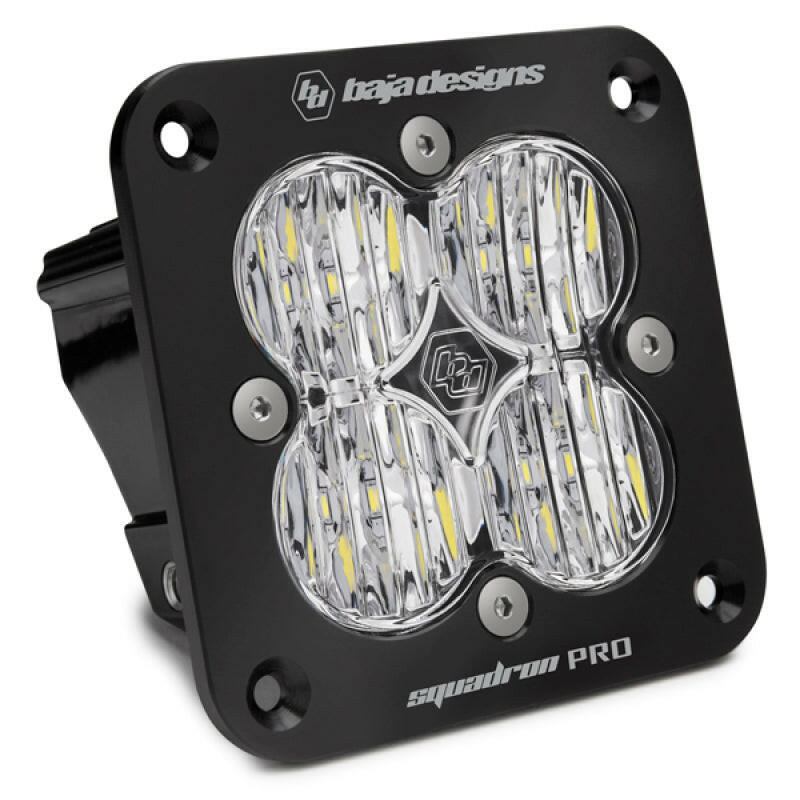 Baja Designs Squadron Pro Black Wide Cornering Pattern Flush Mount LED Light Pod - Black Light Bars & Cubes Baja Designs