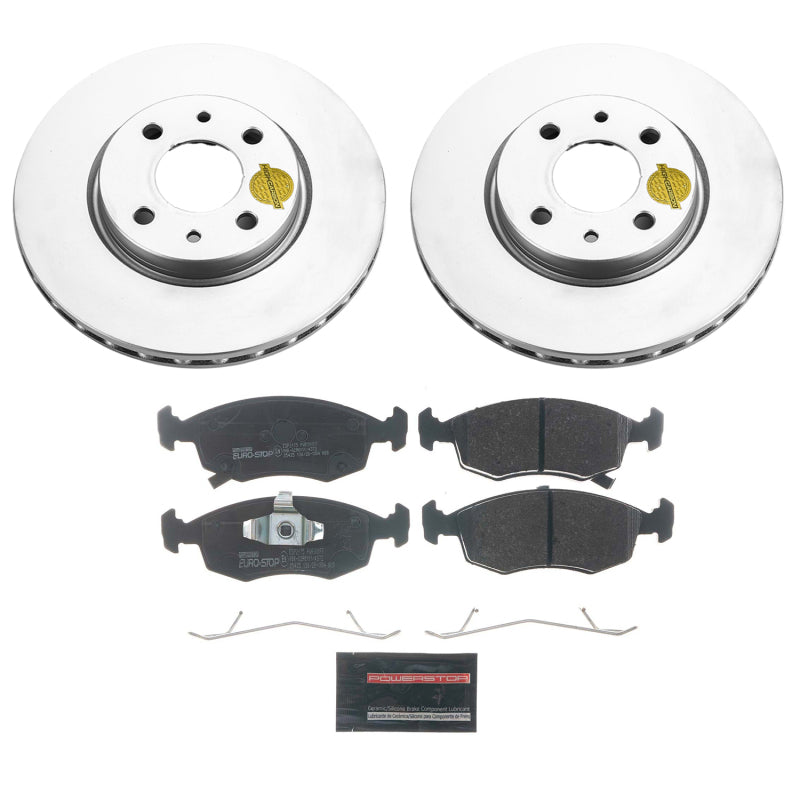 Power Stop 12-18 Fiat 500 Front Euro-Stop Brake Kit Brake Kits - OE PowerStop