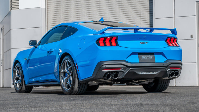 Borla 2024 Ford Mustang GT 5.0L V8 3 in S-Type Catback Non-Active Exhaust- Black Chrome Quad Tip Catback Borla