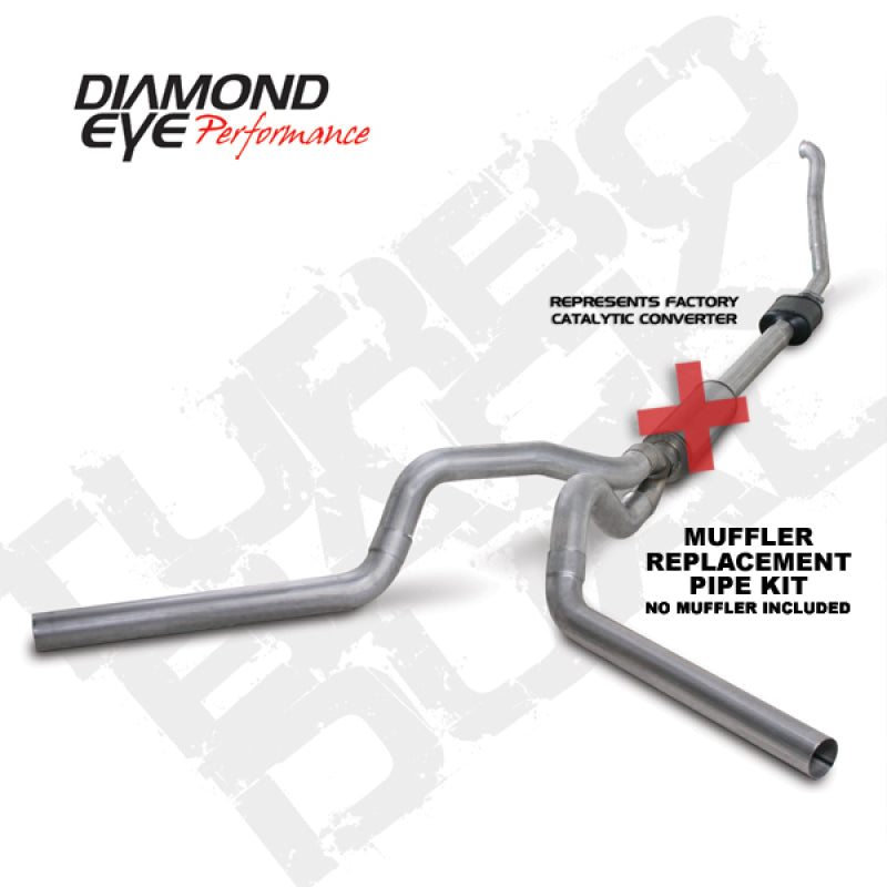 Diamond Eye KIT 4in TB MFLR RPLCMENT PIPEDUALALUM94-97 5 7 3L F250/F350 PWRSTROKE NFS Turbo Back Diamond Eye Performance