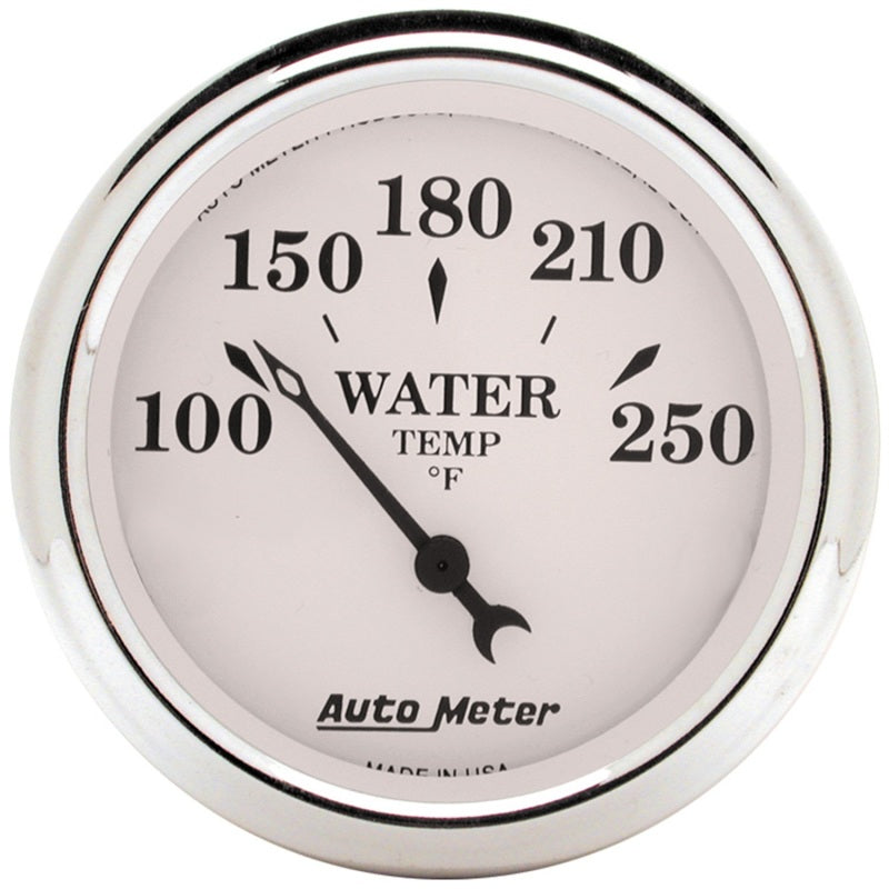 AutoMeter Gauge Water Temp 2-1/16in. 250 Deg. F Elec Old Tyme White Gauges AutoMeter