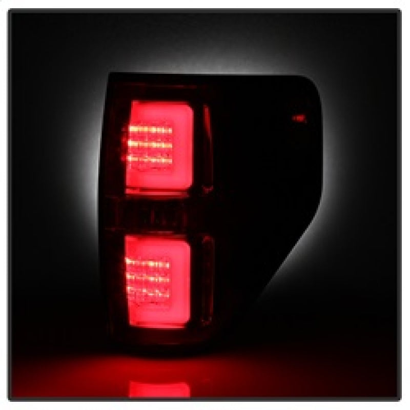 Spyder 09-14 Ford F150 V2 Light Bar LED Tail Lights - Red Clear (ALT-YD-FF15009V2-LBLED-RC) Tail Lights SPYDER