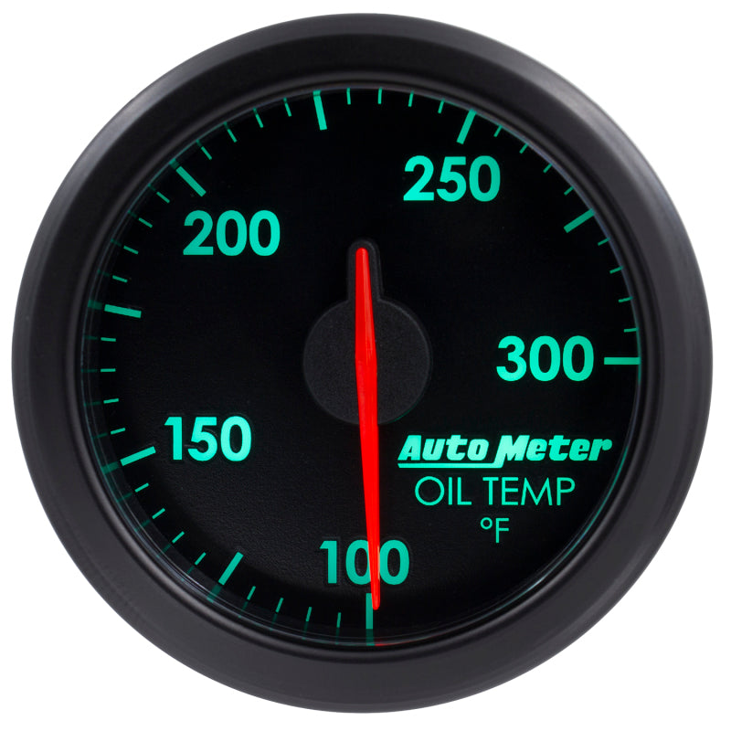 Autometer Airdrive 2-1/6in Oil Temp Gauge 100-300 Degrees F - Black Gauges AutoMeter