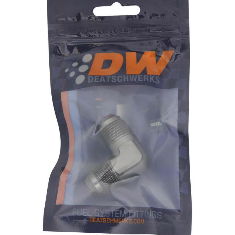 DeatschWerks 8AN Male Flare To 8AN Male Flare 90-Degree Coupler Fitting Fittings DeatschWerks