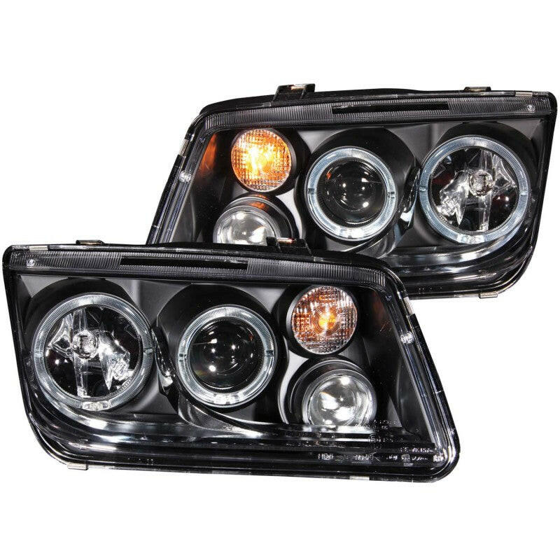 ANZO 1999-2005 Volkswagen Jetta Projector Headlights w/ Halo Black (CCFL) Headlights ANZO