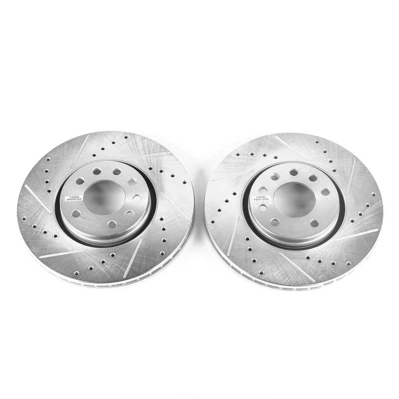 Power Stop 03-11 Saab 9-3 Front Evolution Drilled & Slotted Rotors - Pair Brake Rotors - Slot & Drilled PowerStop