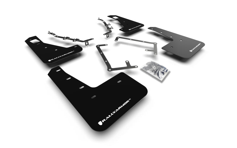 Rally Armor 09-11 Ford Focus MK2 RS Black UR Mud Flap White Logo Mud Flaps Rally Armor