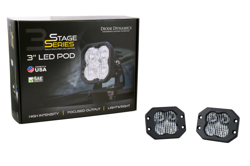 Diode Dynamics SS3 Pro ABL - White SAE Fog Flush (Pair) Light Accessories and Wiring Diode Dynamics