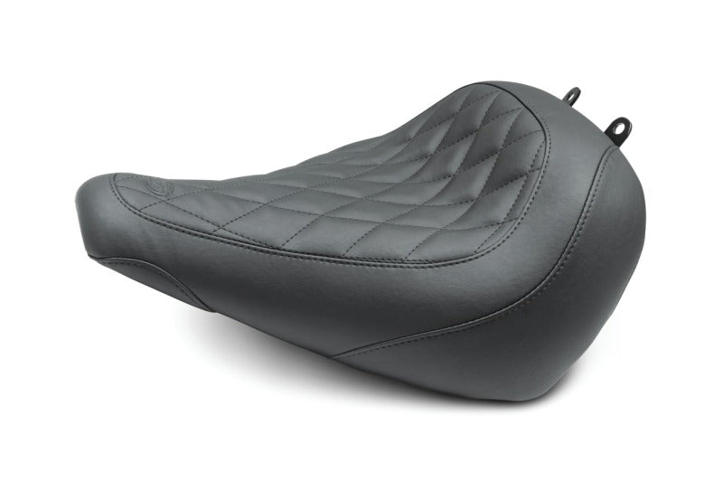 Mustang 18-21 Harley Fat Boy Wide Tripper Solo Seat Diamond Stitch - Black Solo Motorcycle Seats Mustang Motorcycle