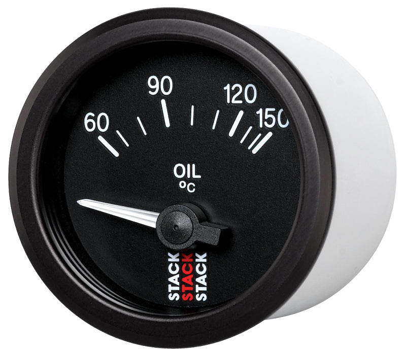 Autometer Stack 52mm 60-150 Deg C M10 Male Electric Oil Temp Gauge - Black Gauges AutoMeter