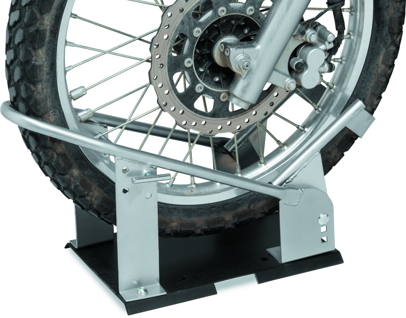 BikeMaster Heavy Duty Wheel Chock - Silver Bike Racks BikeMaster