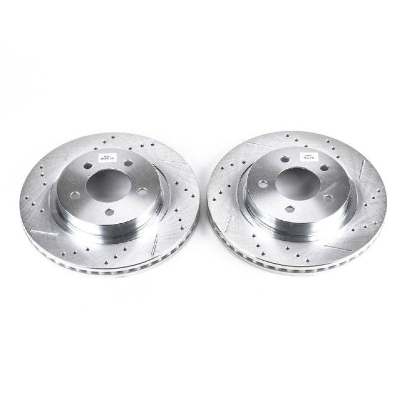 Power Stop 99-04 Chrysler 300M Front Evolution Drilled & Slotted Rotors - Pair Brake Rotors - Slot & Drilled PowerStop
