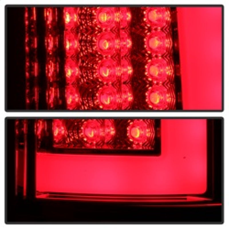 Spyder 07-09 Dodge Ram 2500/3500 V3 Light Bar LED Tail Lights - Red Clear (ALT-YD-DRAM06V3-LBLED-RC) Tail Lights SPYDER