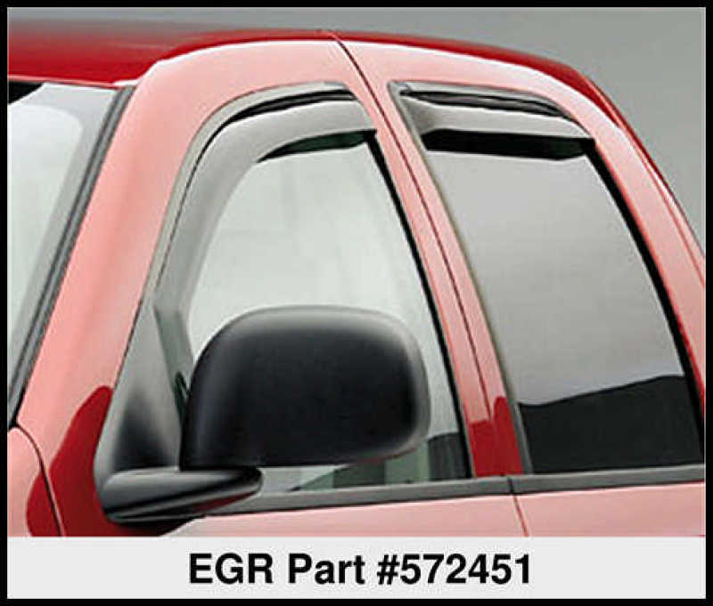 EGR 02-08 Dodge F/S Pickup Quad Cab New Body In-Channel Window Visors - Set of 4 (572451) Wind Deflectors EGR