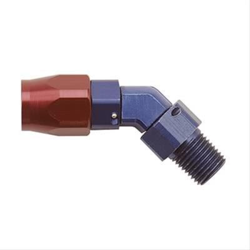 Fragola -8AN x 45 Degree Hose End x 1/2 NPT - Black Fittings Fragola