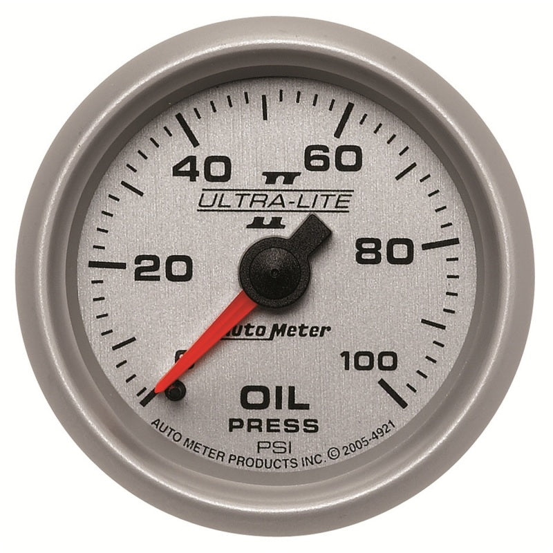 Autometer Ultra-Lite II 52mm 0-100 PSI Mechanical Oil Pressure Gauge Gauges AutoMeter