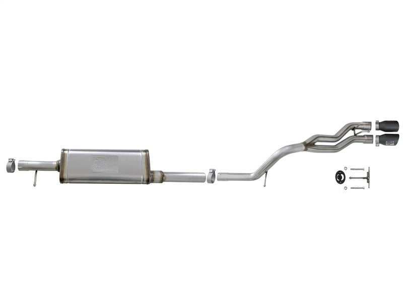 aFe Rebel Series Cat-Back 2.5in Dual Center Exit SS Exhaust w/ Black Tips 07-14 Jeep Wrangler V6 Catback aFe