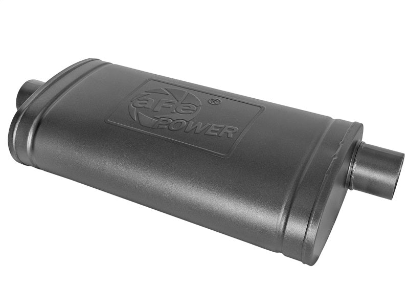 aFe MACH Force-Xp 409 SS Muffler w/ Black Finish 3in Center/Offset 22in L x 11in x 5in - Oval Body Muffler aFe