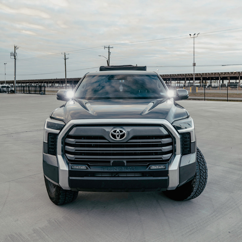 Cali Raised 2022+ Toyota Tundra Low Profile Ditch Light Brackets Kit - Side Proj Led Pods No Switch Light Mounts Cali Raised LED