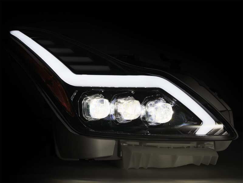 AlphaRex 08-13 Infiniti G37 NOVA LED Proj Headlights Chrome w/ Activ Light/Seq Signal/DRL Headlights AlphaRex