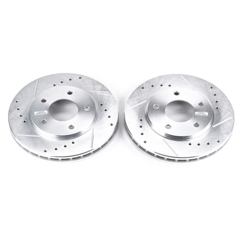 Power Stop 88-95 Buick Regal Front Drilled & Slotted Rotor - Pair Brake Rotors - Slot & Drilled PowerStop