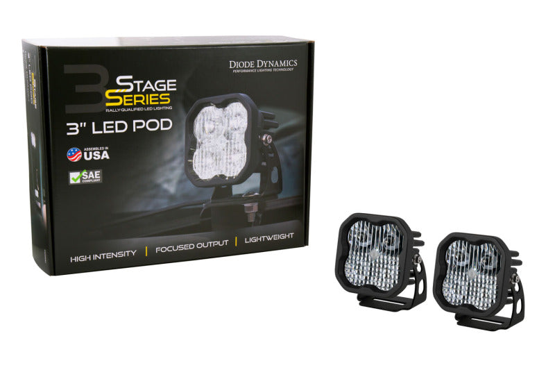 Diode Dynamics 2021 Ford Bronco Sport SS3 LED Ditch Light Kit - White Combo Light Accessories and Wiring Diode Dynamics