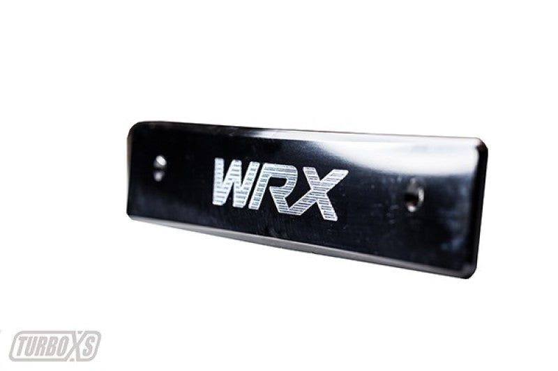 Turbo XS 08-14 Subaru WRX/STi Billet Aluminum License Plate Delete Black Machined WRX Logo License Plate Relocation Turbo XS