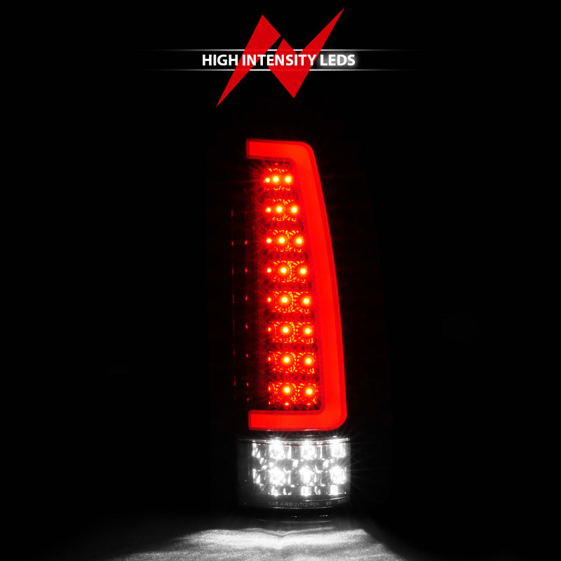 ANZO 88-99 Chevy/GMC C/K1500/2500/3500 Full LED Light Tube Taillights Black Housing Smoke Lens Tail Lights ANZO