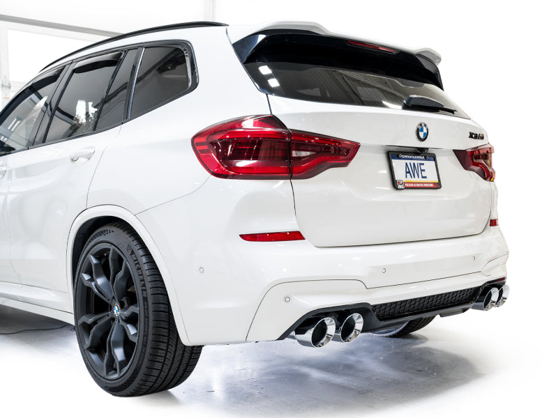 AWE Tuning 20-25 BMW X3 M/M Comp (F97) AWD SwitchPath Axle-Back Exhaust - Chrome Silver Tips Axle Back AWE Tuning
