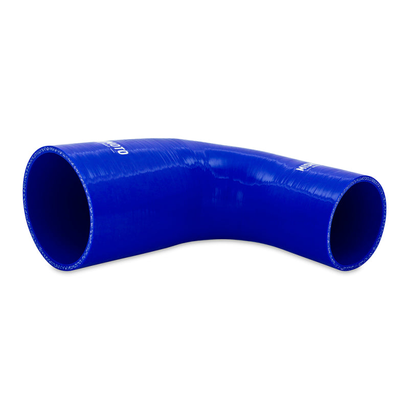 Mishimoto Silicone Reducer Coupler 90 Degree 2.5in to 4in - Blue Silicone Couplers & Hoses Mishimoto