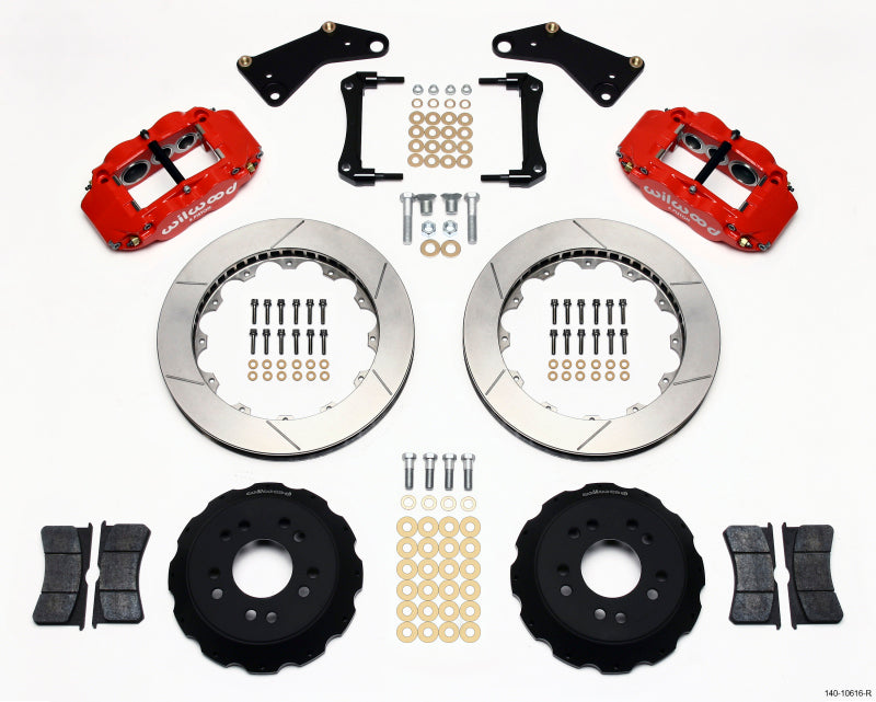 Wilwood Narrow Superlite 6R Front Hat Kit 13.06in Red 65-82 Corvette C2/C3 Big Brake Kits Wilwood