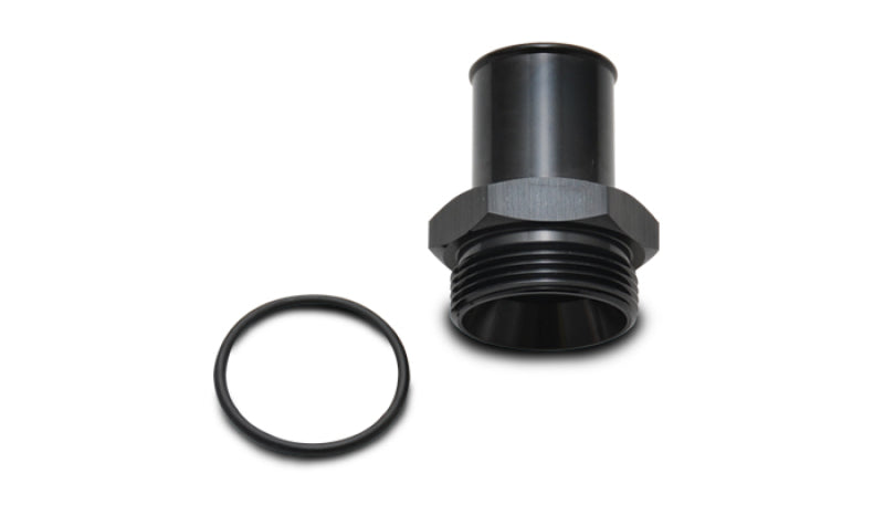 Vibrant 1.25in Hose Barb to 16 ORB Male w/ O-Ring - Black Anodized Aluminum Fittings Vibrant