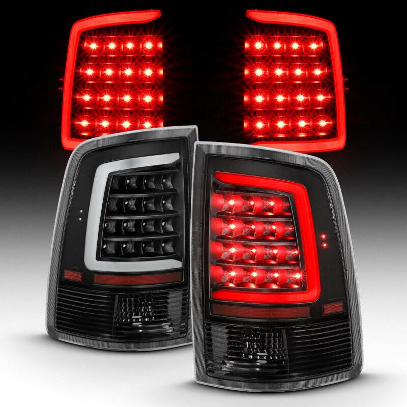 ANZO 2009-2018 Dodge Ram 1500 LED Taillight Plank Style Black w/Clear Lens Tail Lights ANZO