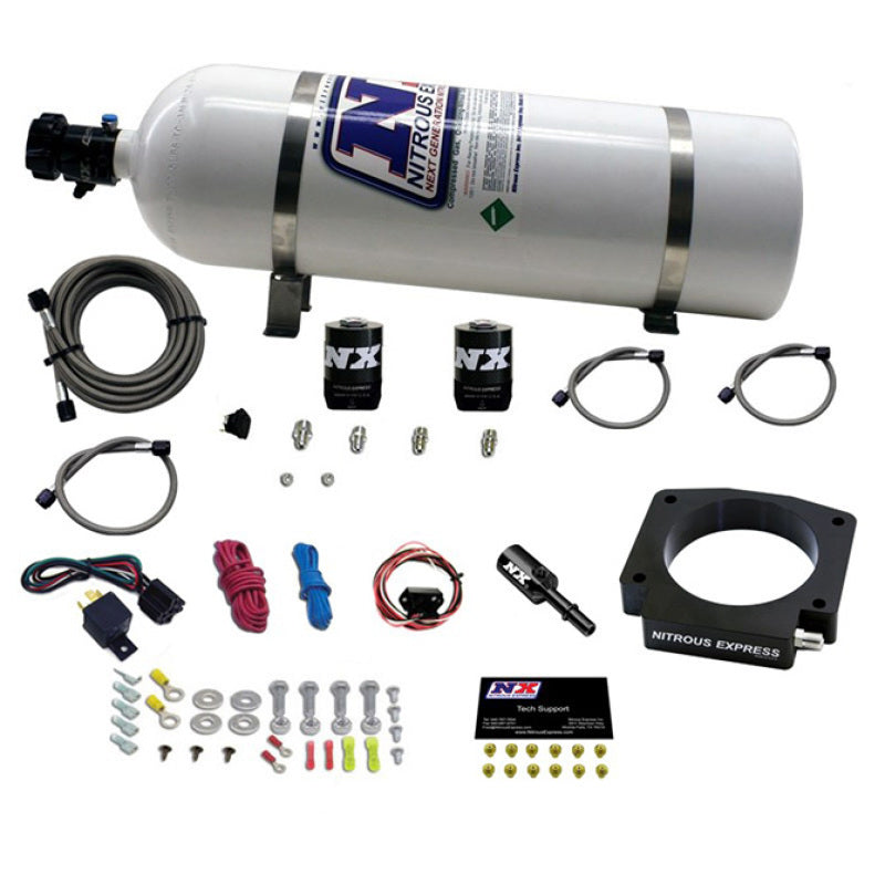 Nitrous Express 15-17 Ford Mustang GT350 5.2L Nitrous Plate Kit w/15lb Bottle Nitrous Systems Nitrous Express
