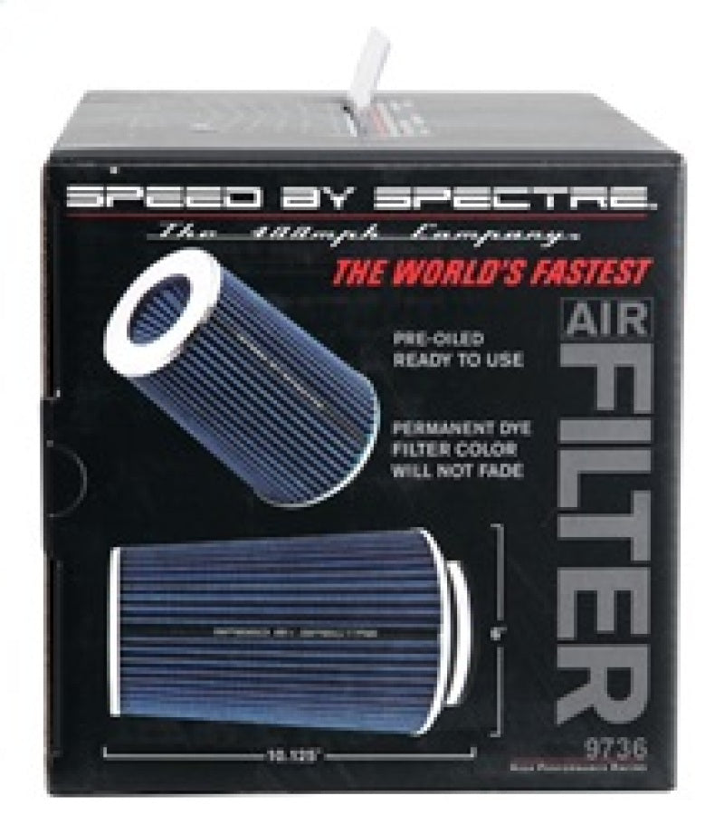 Spectre Adjustable Conical Air Filter 9-1/2in. Tall (Fits 3in. / 3-1/2in. / 4in. Tubes) - Blue Air Filters - Universal Fit Spectre