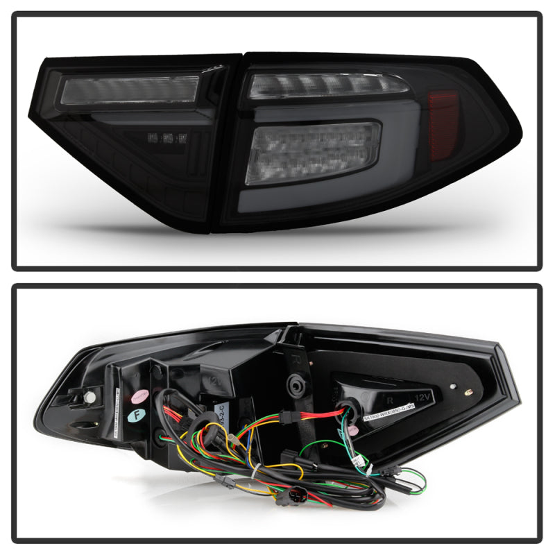 Spyder 08-14 Subara Impreza WRX Hatchback LED Tail Lights Seq Signal Blk Smoke ALT-YD-SI085D-SEQ-BSM Tail Lights SPYDER