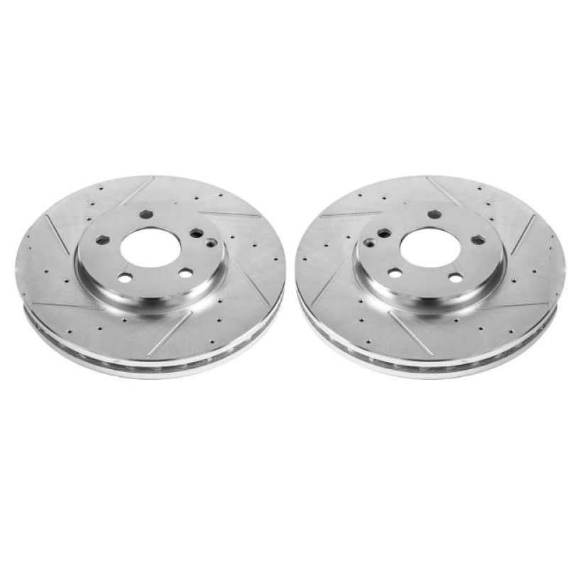 Power Stop 04-05 Mercedes-Benz E320 Front Evolution Drilled & Slotted Rotors - Pair Brake Rotors - Slot & Drilled PowerStop