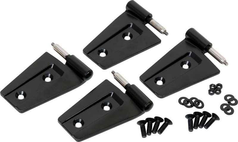 Kentrol 07-18 Jeep Wrangler JK Door Hinge Set 4 Pieces 2 Door - Powdercoat Black Doors Kentrol