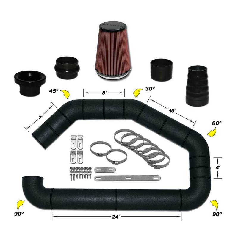 Airaid U-Build-It - Universal 4in Master Kit II w/700-469 9in Filter Air Intake Components Airaid