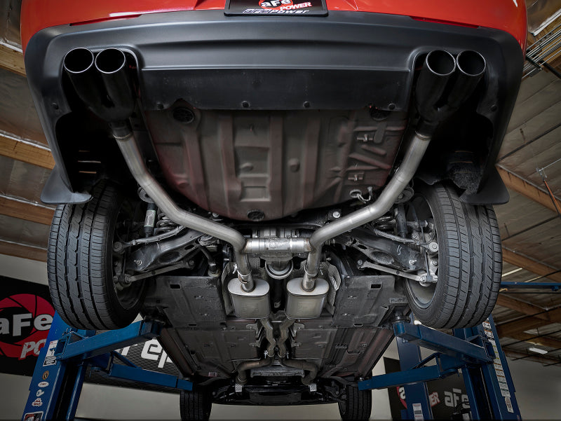 aFe MACH Force-Xp 2-1/2in 304 SS Cat-Back Exhaust 15-21 Dodge Challenger V6-3.6L - Quad Black Tip Catback aFe