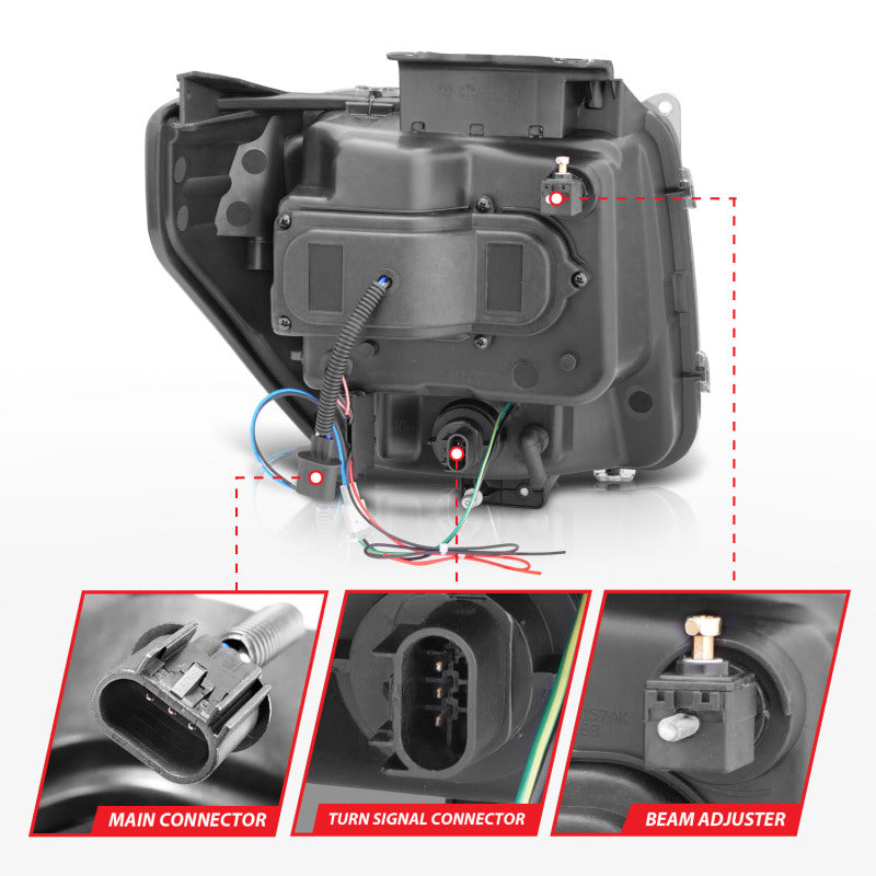 ANZO 2007-2012 Dodge Nitro Projector Headlights w/ Halo Black (CCFL) G2 Headlights ANZO