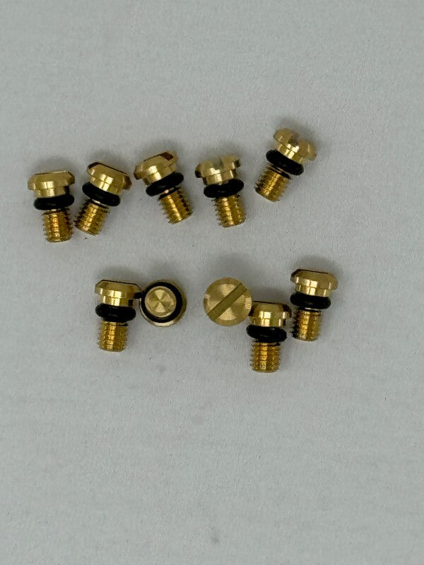 KYB 90-23 Kaw / Hon / Suz / Yam Front Fork Bleed Bolt w/ O-Ring - Brass - 10 Pack O-Rings KYB Powersports