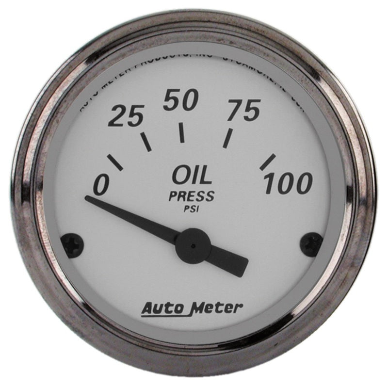 AutoMeter Gauge Oil Press 2-1/16in. 100PSI Elec American Platinum Gauges AutoMeter