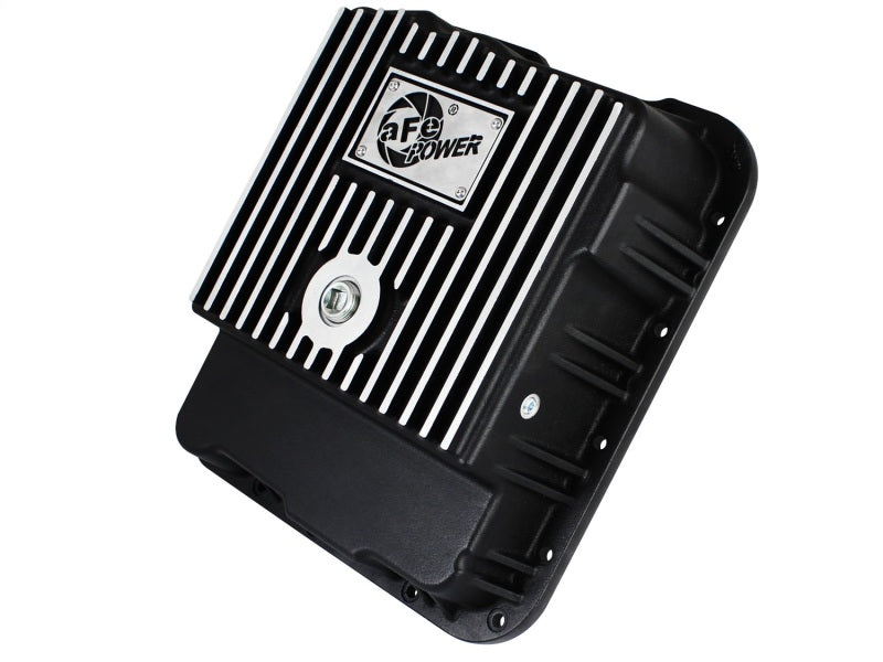 aFe Transmission Pan (Black w/ Machined Fins) GM Trucks 99-16 (4L60-E/4L60E/4L65E/4L70E/4L75E) Diff Covers aFe
