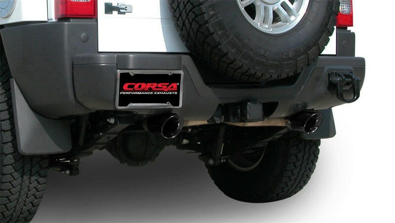 Corsa 2006-2008 Hummer H3 3in Cat-Back Dual Rear w Single 4in Black Pro-Series Tips Catback CORSA Performance