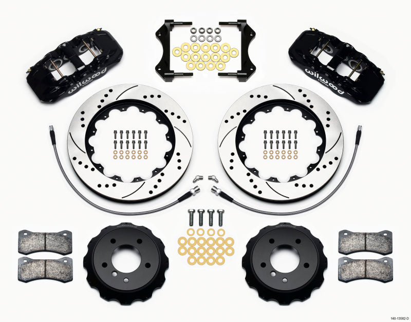 Wilwood AERO6 Front Hat Kit 14.00 Drilled 2007-2011 BMW E90 Series w/Lines Big Brake Kits Wilwood