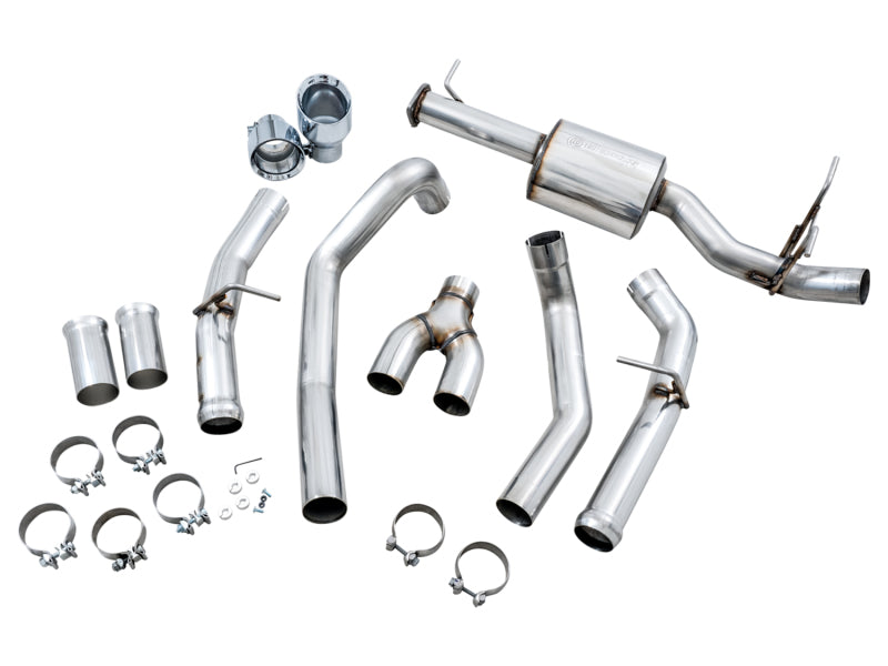 AWE Tuning 19-21 RAM 1500 5.7L (w/Cutouts) 0FG Dual Rear Exit Cat-Back Exhaust - Chrome Silver Tips Catback AWE Tuning