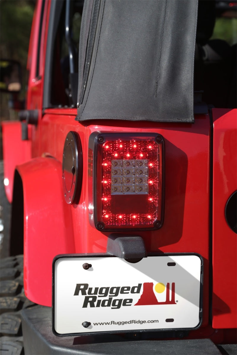 Rugged Ridge Led Tail Light Set Smoke 07-18 Jeep Wrangler Light Bars & Cubes Rugged Ridge